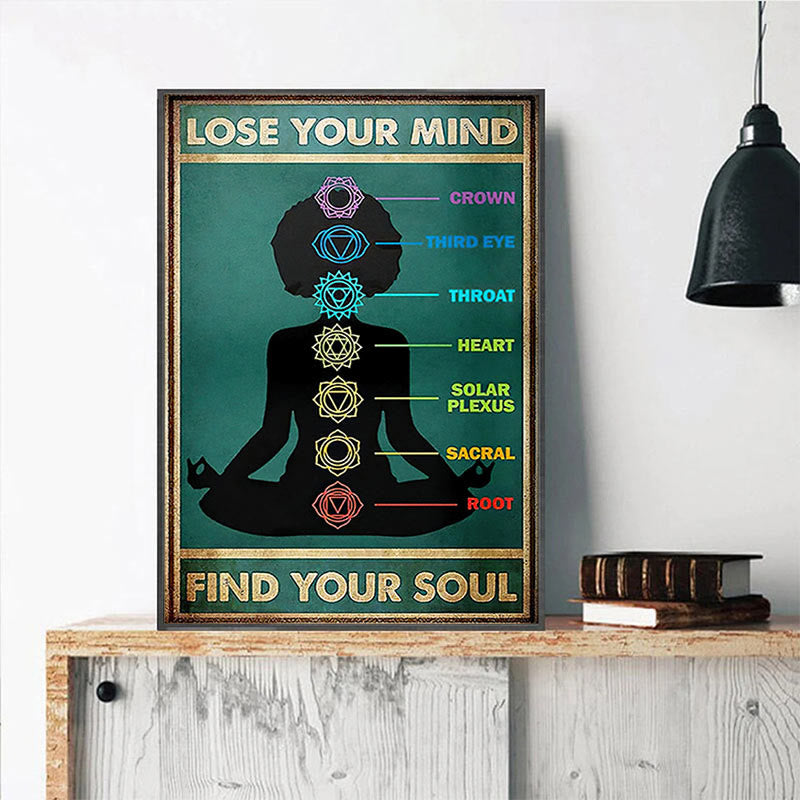 Olivenorma Chakra Yoga Decorative "LOSE YOUR MIND FIND YOUR SOUL" Poster - image 2