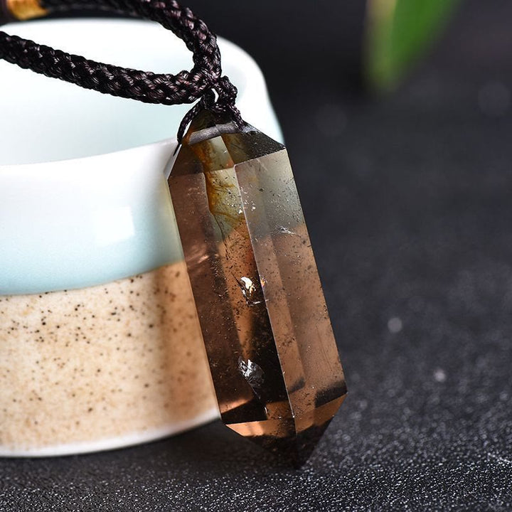 Olivenorma Natural Crystal Amethyst Healing Necklace - Smoky Quartz - image 5
