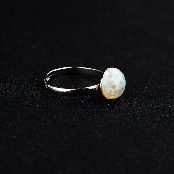 Olivenorma Opal Moonstone Simple Half Circle Adjustable Ring - image 5