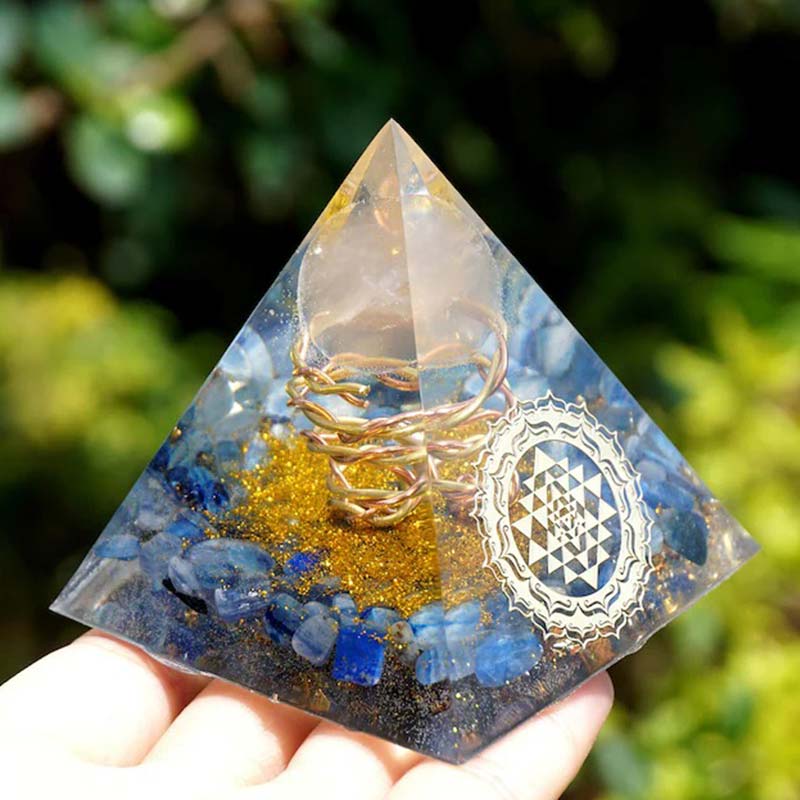 Olivenorma Kyanite Rose Quartz Orgone Pyramid - image 1