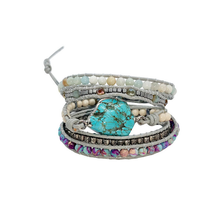 Romantic Turquoise Goddess Wrap Bracelet - image 3