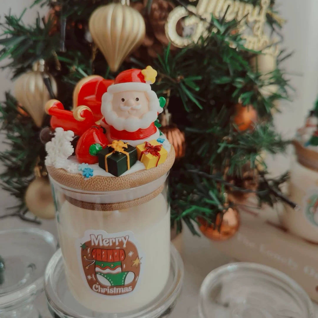 Olivenorma Christmas Santa Decor Candle - Cup Sleigh Santa-6.5*14cm - image 8