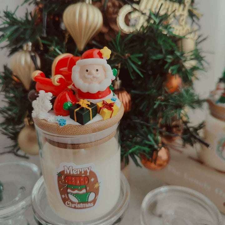 Olivenorma Christmas Santa Decor Candle - Cup Sleigh Santa-6.5*14cm - image 8