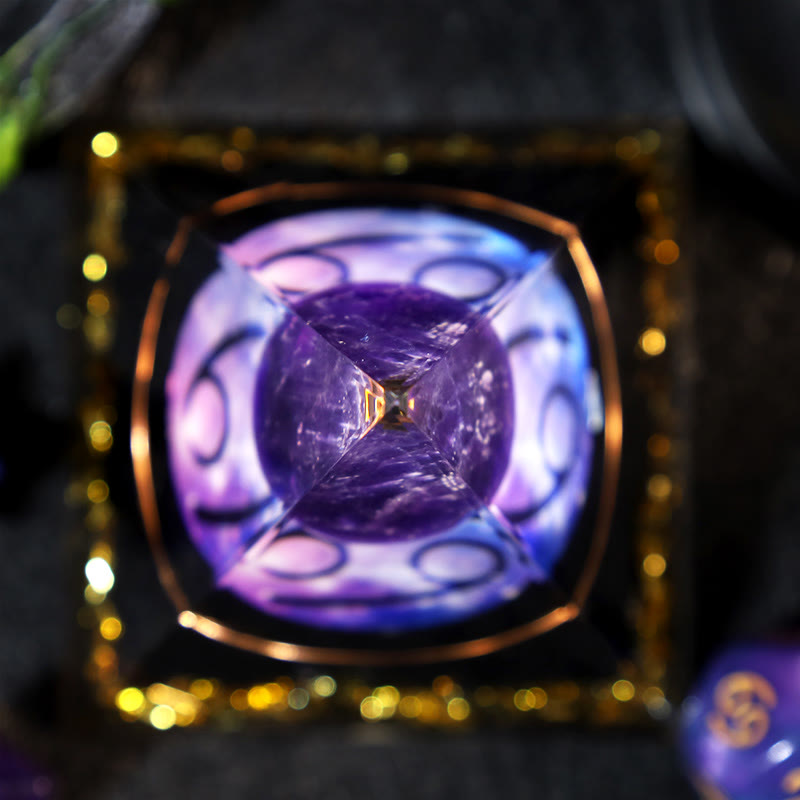 Olivenorma Amethyst Ball Obsidian Gravel Zodiac Cancer Orgone Pyramid - image 3