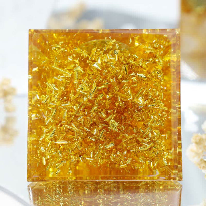 Olivenorma Citrine Wealth Metatron's Cube Orgone Pyramid - image 3