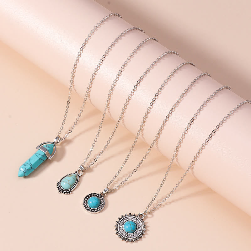 Olivenorma Turquoise Earrings Multi-layered Necklace Set - image 5