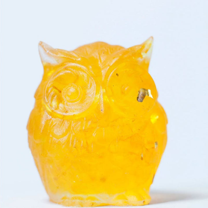 Olivenorma Natural Crystal Cute Owl Gemstone Decoration - Citrine - image 10