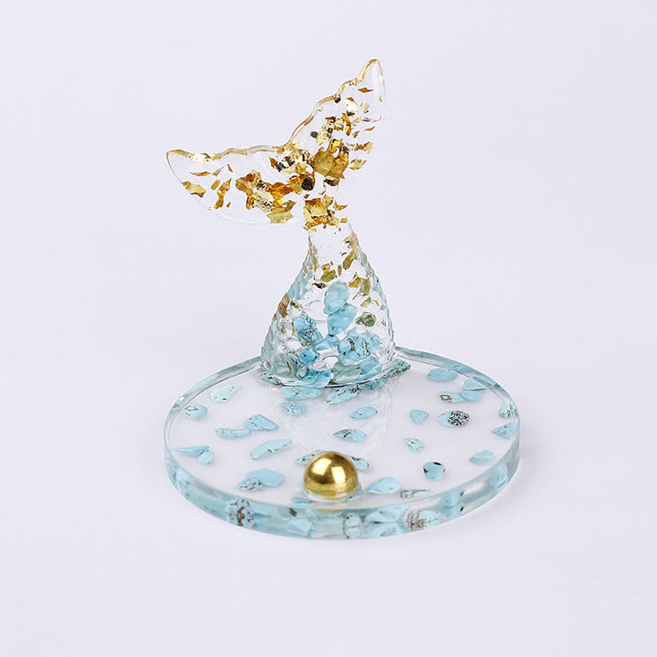 Olivenorma Crystal Gravel Glue Mermaid Tail Phone Holder Decoration - Turquoise - image 8