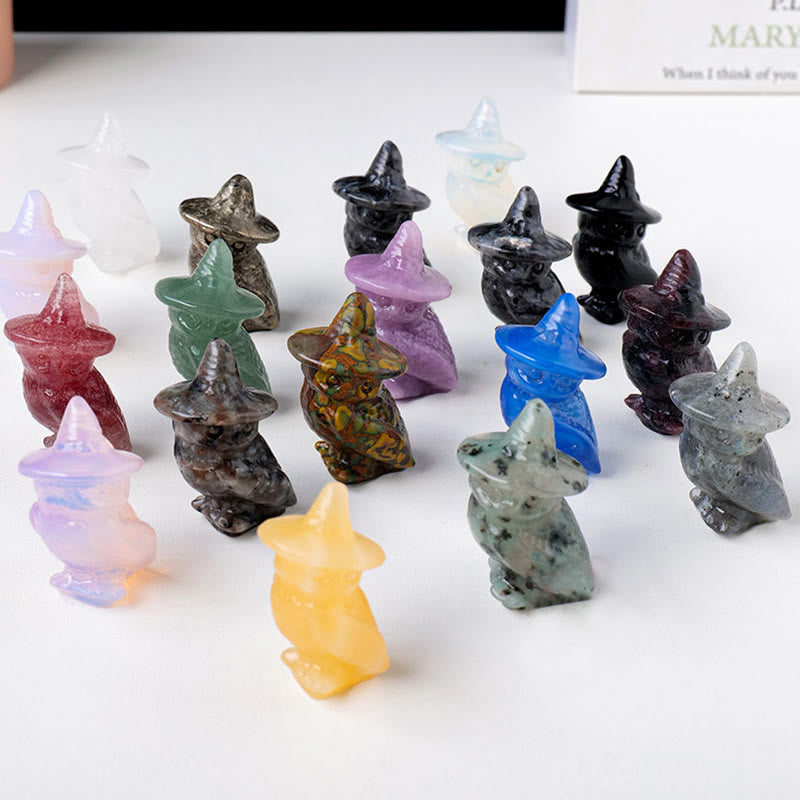 Olivenorma Halloween Crystal Owl Carving Gemstone Decoration - image 27
