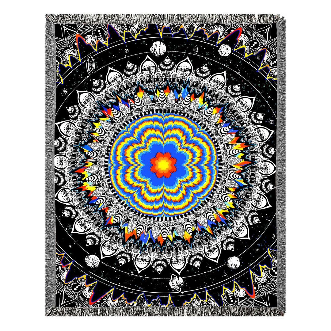 Olivenorma Meditation Chakra Pattern Lace Tassel Tapestry - Colorful Four-Leaf Clover Laser pattern - 150X200cm - image 12