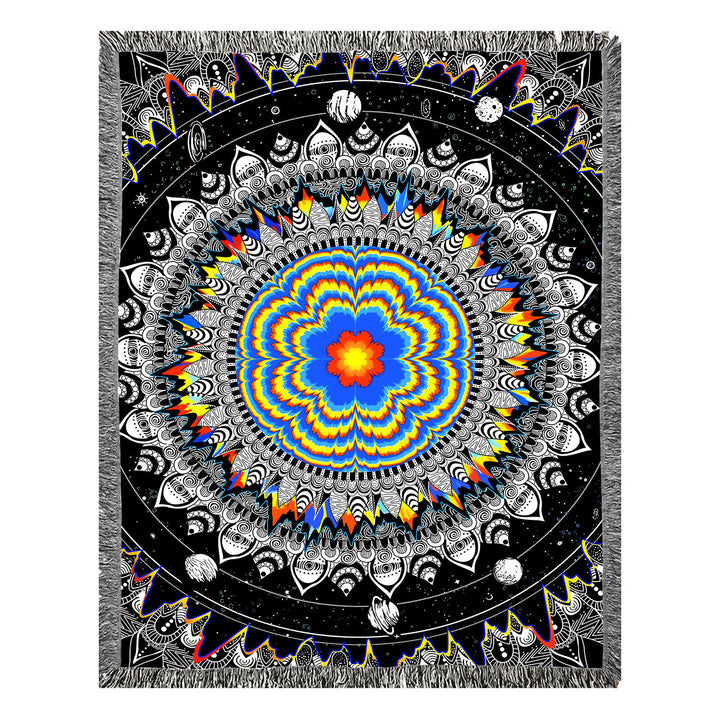 Olivenorma Meditation Chakra Pattern Lace Tassel Tapestry - Colorful Four-Leaf Clover Laser pattern - 150X200cm - image 12