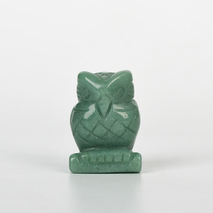 Olivenorma Natural Crystal Owl Ornament Carving Crafts - Green Aventurine - image 11