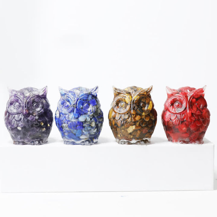 Olivenorma Natural Crystal Cute Owl Gemstone Decoration - image 0