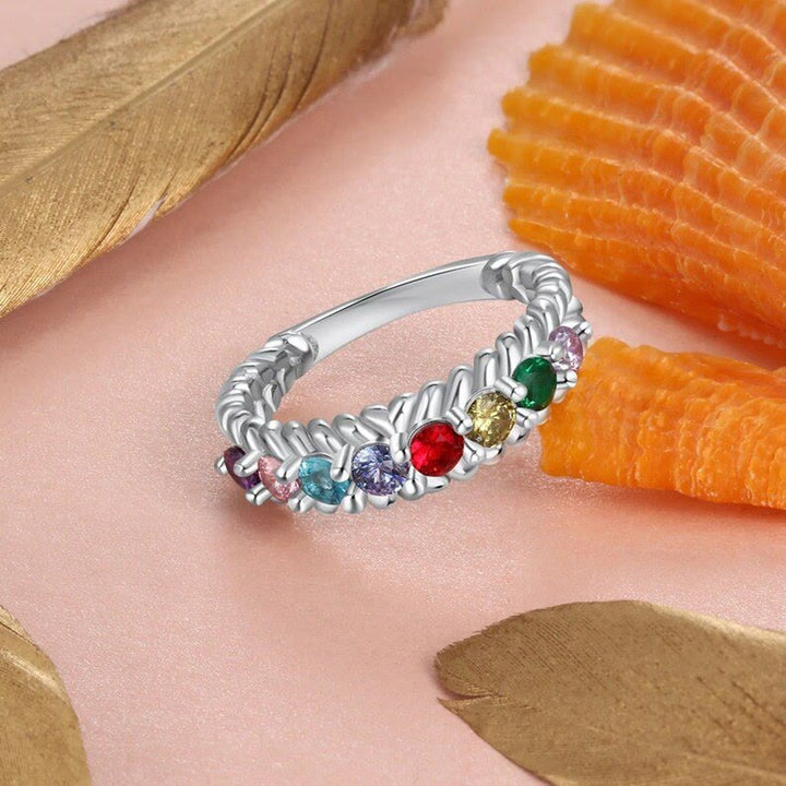 Olivenorma Birthstone Trendy Braided Shape Ring - image 2