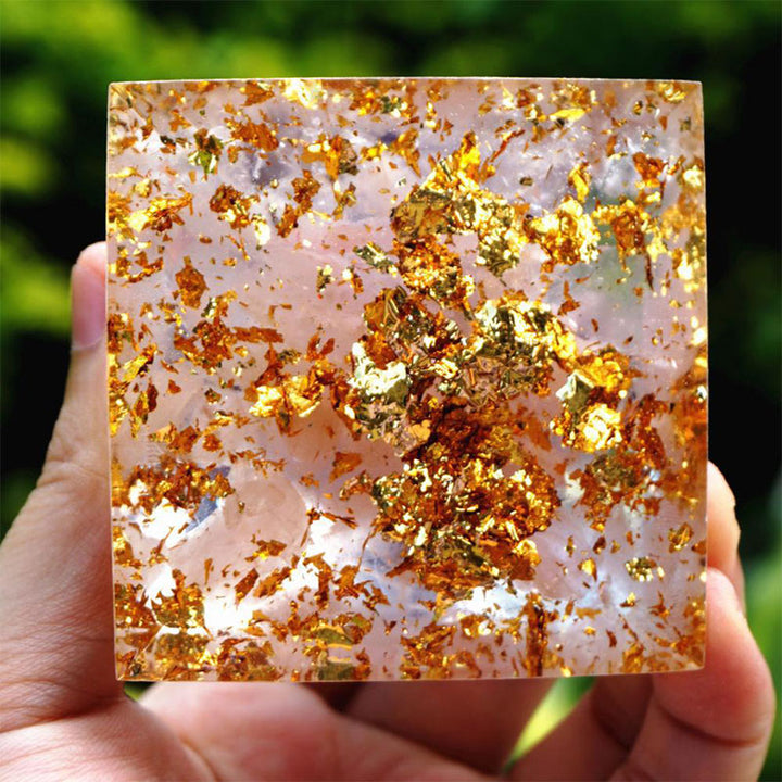 Olivenorma Amethyst with Rose Quartz Pisces Orgone Pyramid - image 3