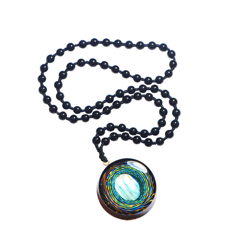 Olivenorma Sacred Siphon Space Natural Labradorite Blue Orgone Necklace - image 4