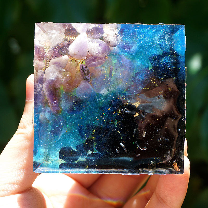 Olivenorma Peridot Amethyst With Black Tourmaline Orgone Pyramid - image 6