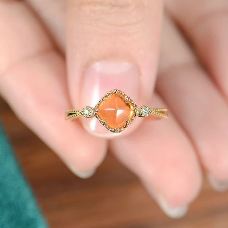 Olivenorma Sunstone Gold Plated Vintage Ring - image 1