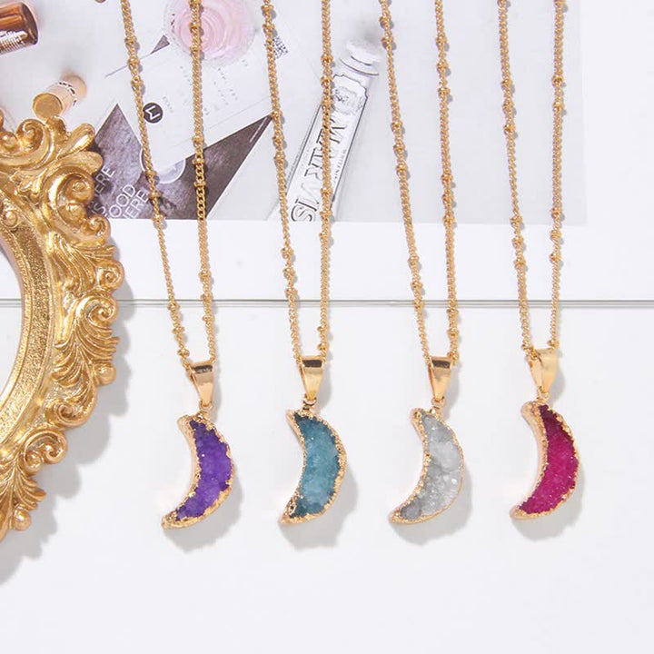 Olivenorma Natural Crystal Crescent Moon Necklace - image 27