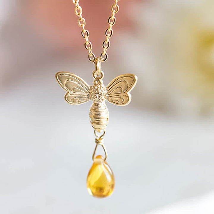 Olivenorma Bee Topaz Honey Drop Amber Earrings & Necklace - Necklace - image 1