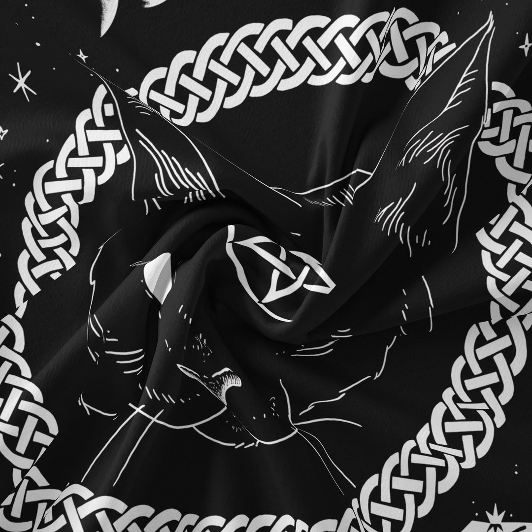 Olivenorma Black Cat Witch Moon Phase Pattern Tapestry - image 6