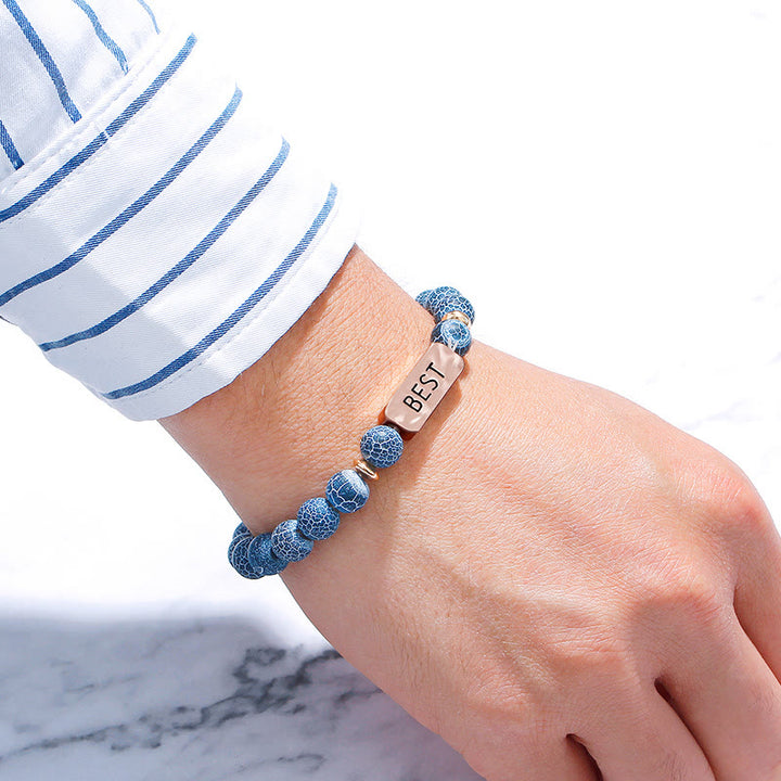Olivenorma Natural Gemstone Best Friend Engraving Bracelet - image 2