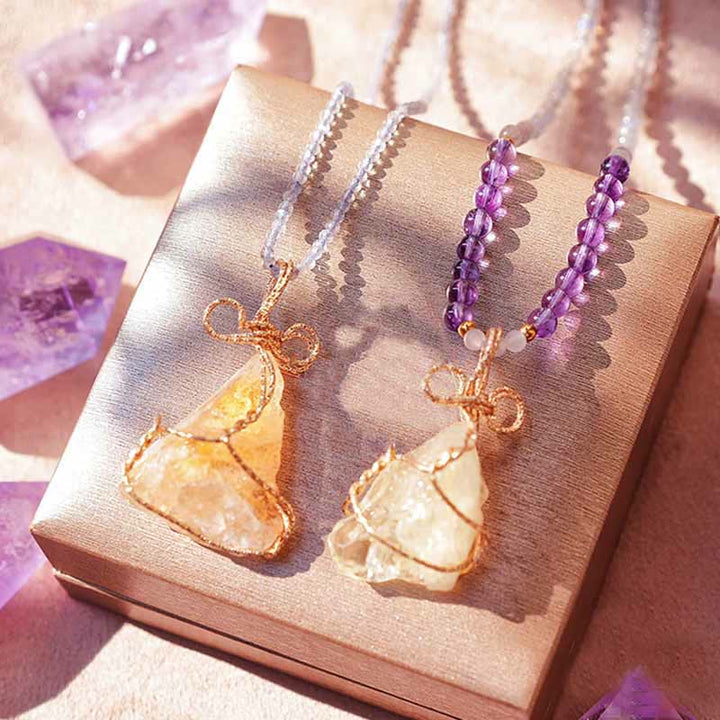 Olivenorma Natural Crystal Rough Handmade Pendant Necklace - image 14