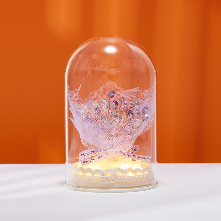 Olivenorma Natural Crystal Glass Cover Feng Shui Tree Decoration - Light Amethyst & Bouquet - image 28