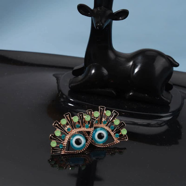 Olivenorma "Eye of Doom" - Sapphire Creative Peacock Earrings - image 2