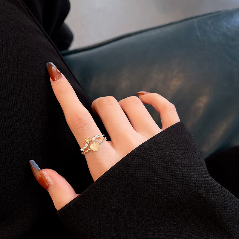 Olivenorma Cat's Eye Stone White Zircon Adjustable Ring - image 3