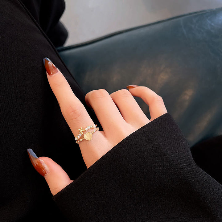 Olivenorma Cat's Eye Stone White Zircon Adjustable Ring - image 3