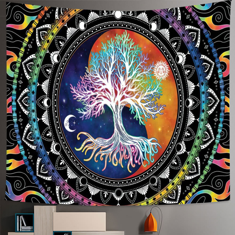 Olivenorma Seven Chakra Tree Of Life Boho Mandala Tapestry - Brushed Fabric - Tree of Life#2 - 98.42"*70.86"(250*180cm) - image 2