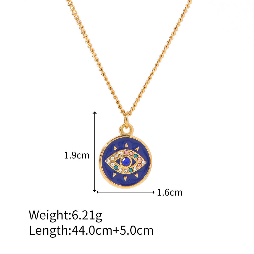 Olivenorma White Zircon Evil Eye Pendant Necklace - Blue Evil Eye - image 1