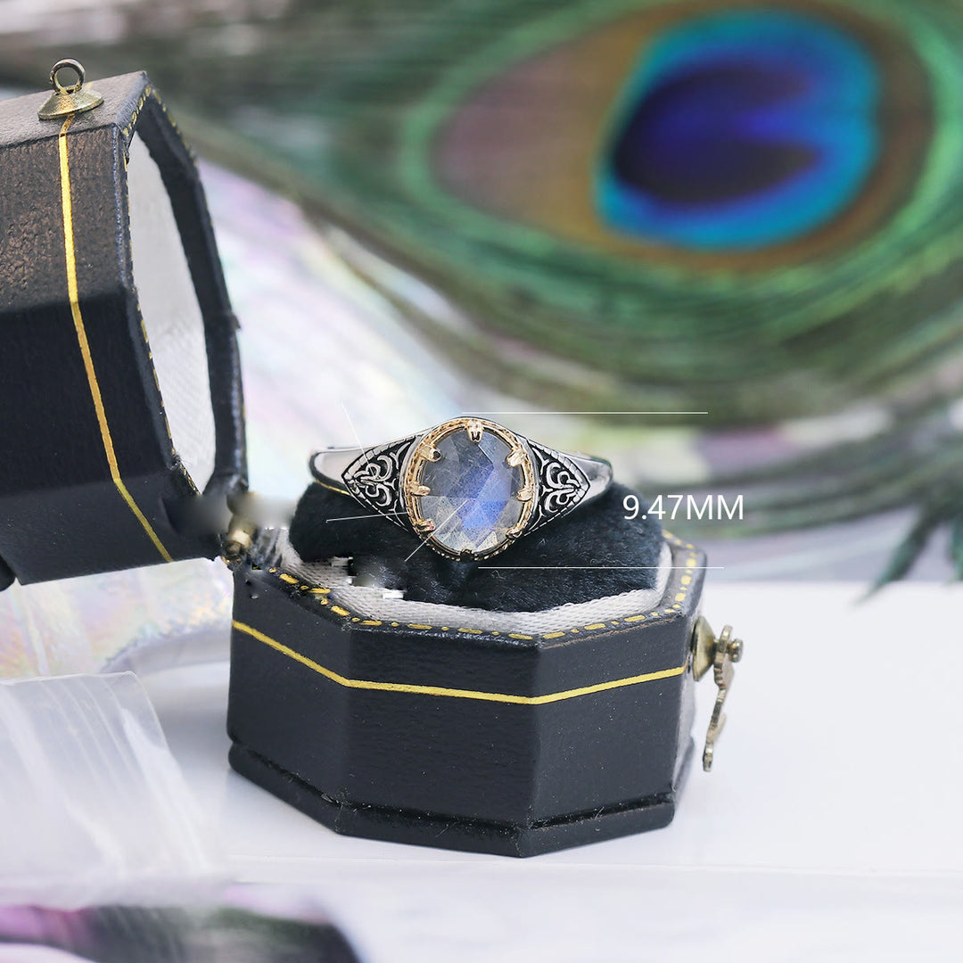Olivenorma Natural Labradorite 925 Sterling Silver Ring - image 10