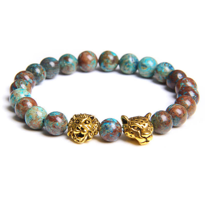 Olivenorma Tiger Eye Lion Panther Beads Bracelet - African Turquoise - image 6