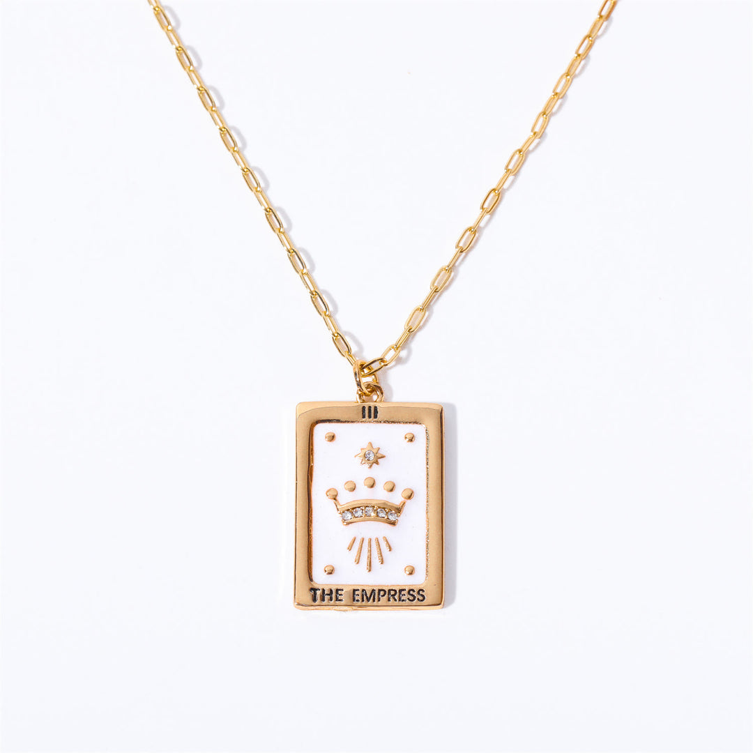 Olivenorma Vintage Tarot Card Square Pendant Titanium Steel Necklace - The Empress - image 5