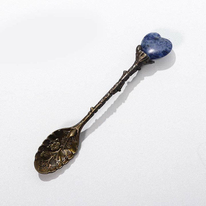 Olivenorma With Crystal Witches Herb Spoon Decoration - Heart#Sodalite - image 12