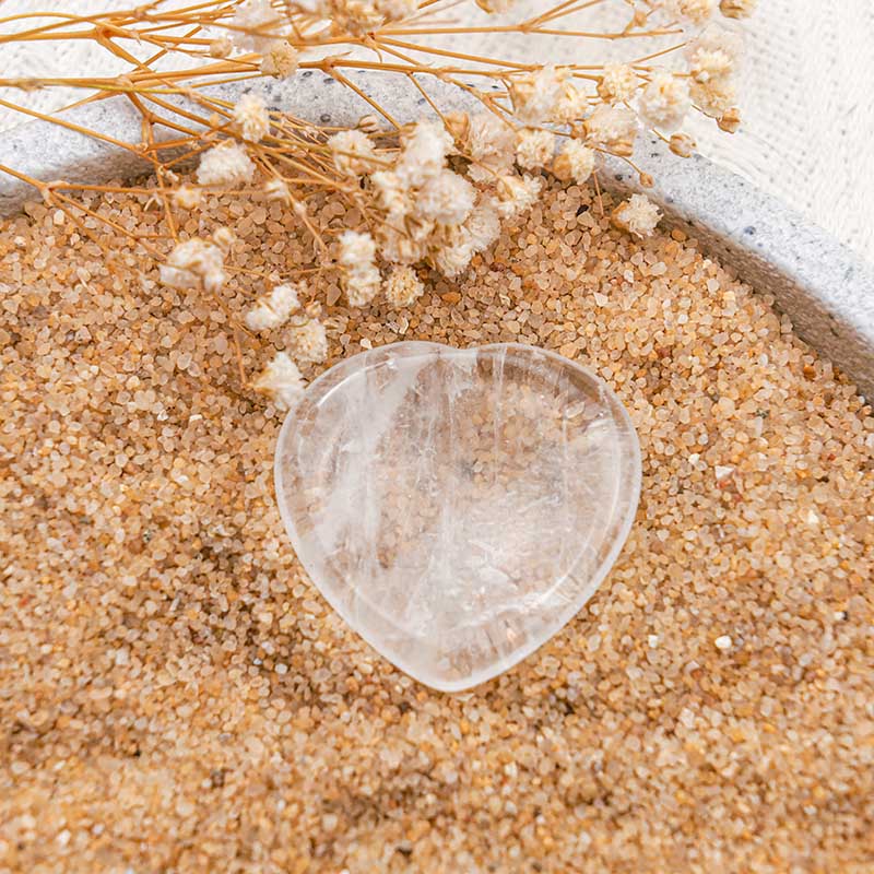 Olivenorma Clear Crystal Heart Worry Stone - image 2