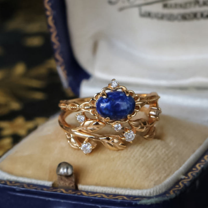 Olivenorma "All thoughts are stars" - Retro Lapis Lazuli Ring - 8 - image 0