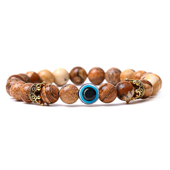 Olivenorma Turquoise With Evil Eye Protection Bracelet - Picture Jasper - image 16