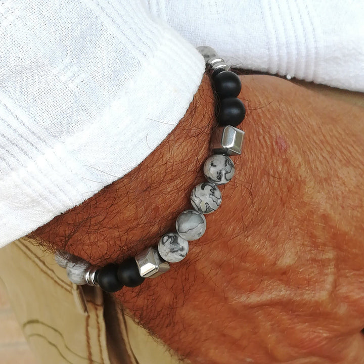 Olivenorma Mens Stacking Gemstone Set Bracelet - image 5