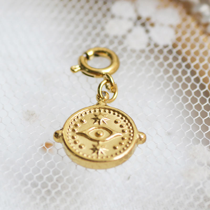 Olivenorma Geometric Round Or Water Drop Crystal Gold Pendant Necklace - Circle & Evil Eye - Necklace #5 - image 12