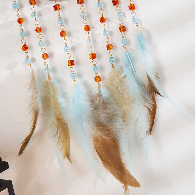 Olivenorma Blue Red Acrylic Beads Half Moon Shape Dream Catcher - image 6