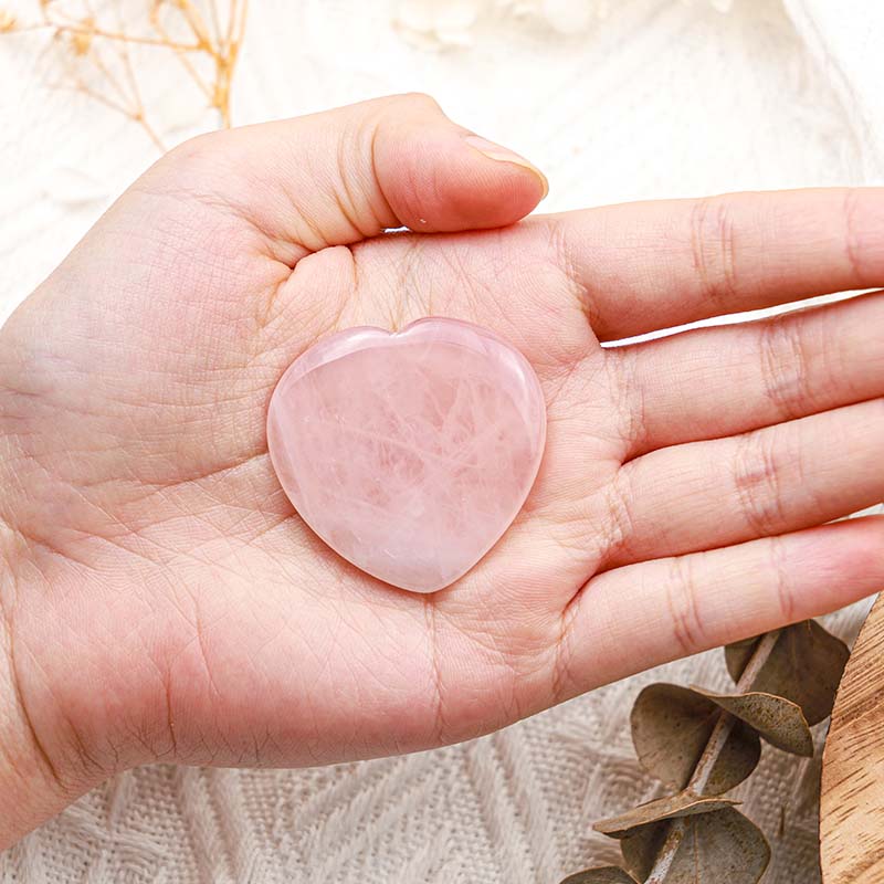 Olivenorma Rose Quartz Heart Worry Stone - image 1