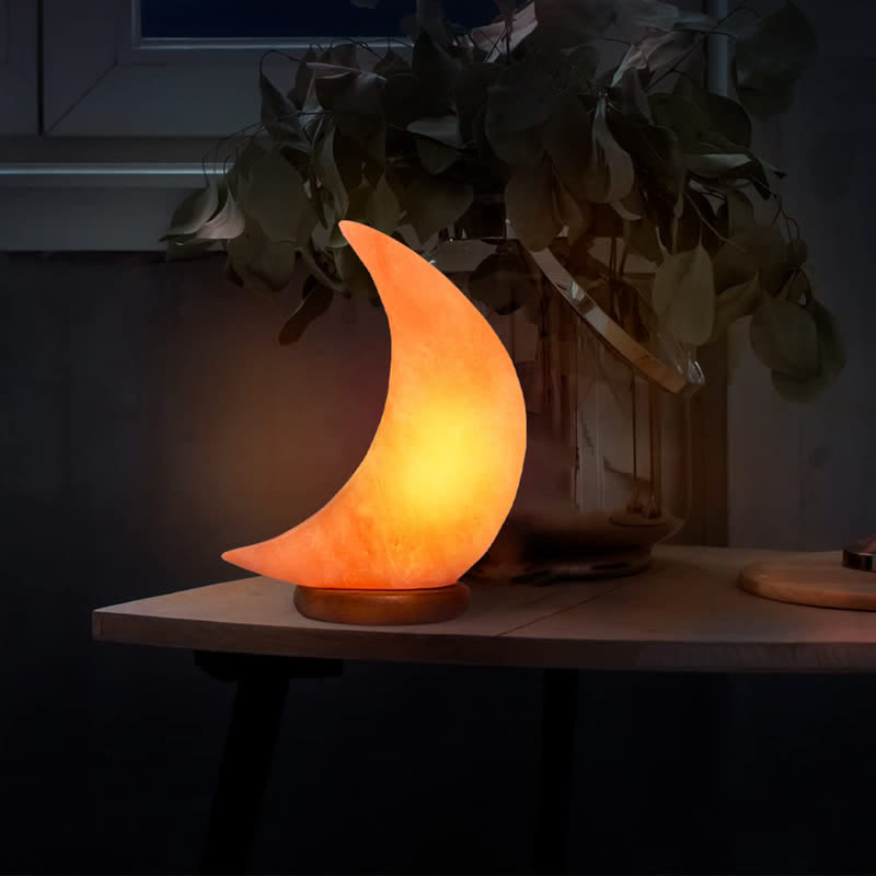 Olivenorma Crescent Moon Shape Himalayan Pink Salt Lamp - image 7