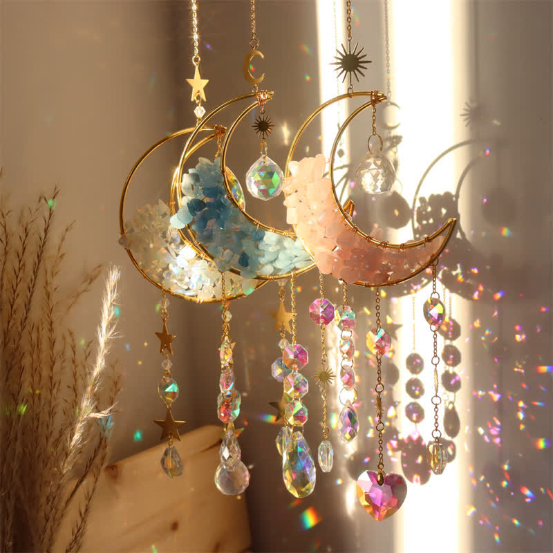Olivenorma Moon Crystal Hourglass Wind Chime Suncatcher - image 24