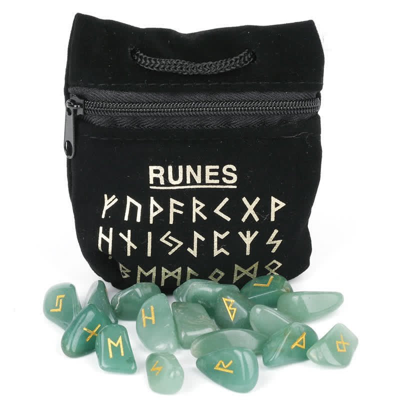 Olivenorma Rune Alphabet Carved Graphic Stone Balance Gemstone Decoration - image 1