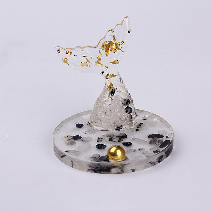 Olivenorma Crystal Gravel Glue Mermaid Tail Phone Holder Decoration - Black Quartz Rutilated - image 16