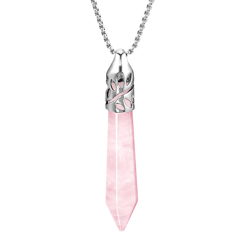 Crrystal Bullet Protection Gemstone Necklace - Rose Quartz - image 4