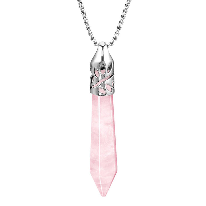 Crrystal Bullet Protection Gemstone Necklace - Rose Quartz - image 4